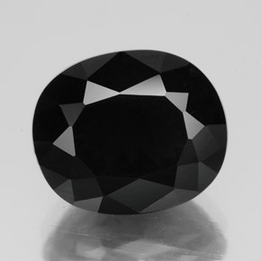 6,92 ctw natürlicher schwarzer Turmalin, Oval Schliff, Lichtundurchlässig