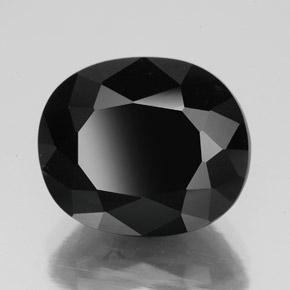 6,92 ctw natürlicher schwarzer Turmalin, Oval Schliff, Lichtundurchlässig