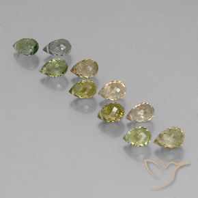 5.68 ct natürliche Mehrfarbig Turmalin-Edelsteine, Briolette, VS-SI