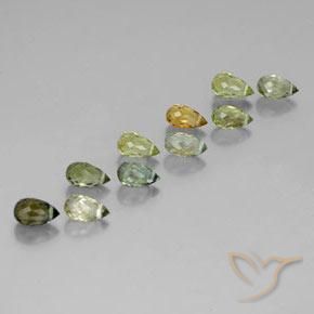 6.13 ct natürliche Mehrfarbig Turmalin-Edelsteine, Briolette, VS-SI
