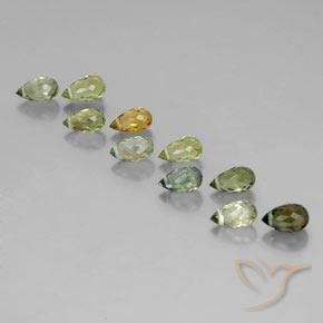 6.13 ct natürliche Mehrfarbig Turmalin-Edelsteine, Briolette, VS-SI