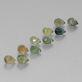 4,54 ct natürliche mehrfarbiger Turmalin-Edelsteine, Briolette, VS-SI