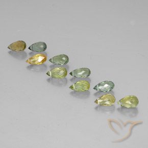 5.85 ct natürliche Mehrfarbig Turmalin-Edelsteine, Briolette, VS-SI