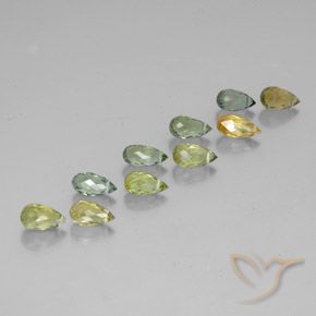 5.85 ct natürliche Mehrfarbig Turmalin-Edelsteine, Briolette, VS-SI