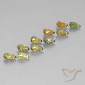4.90 ct natürliche Mehrfarbig Turmalin-Edelsteine, Briolette, VS-SI