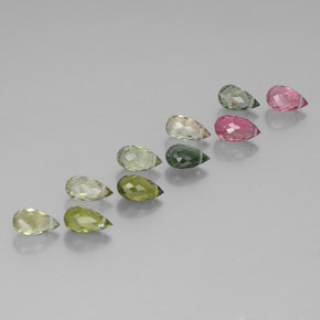 7,04 ct natürliche mehrfarbiger Turmalin-Edelsteine, Briolette, VS-SI