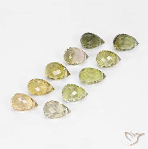 6.53 ct natürliche Mehrfarbig Turmalin-Edelsteine, Briolette, VS-SI