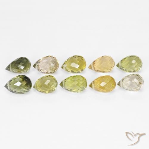 6.53 ct natürliche Mehrfarbig Turmalin-Edelsteine, Briolette, VS-SI