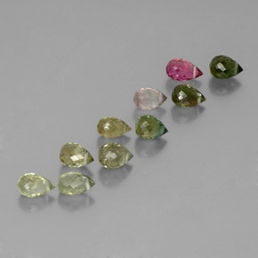 3,71 ct natürliche mehrfarbiger Turmalin-Edelsteine, Briolette, VS-SI