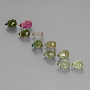 3,71 ct natürliche mehrfarbiger Turmalin-Edelsteine, Briolette, VS-SI