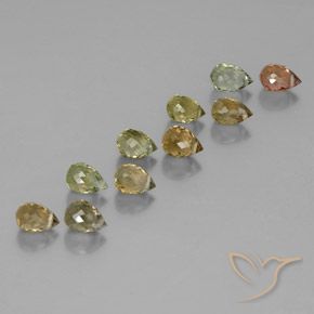 4.30 ct natürliche Mehrfarbig Turmalin-Edelsteine, Briolette, VS-SI