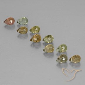 4.30 ct natürliche Mehrfarbig Turmalin-Edelsteine, Briolette, VS-SI
