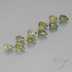 4.57 ct natürliche hellgelblich-grün Turmalin-Edelsteine, Briolette, VS-SI
