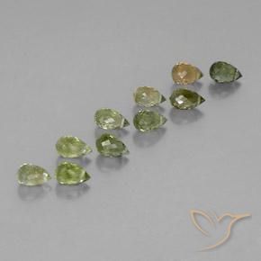 4.65 ct natürliche hellgelblich-grün Turmalin-Edelsteine, Briolette, VS-SI