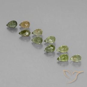 4.65 ct natürliche hellgelblich-grün Turmalin-Edelsteine, Briolette, VS-SI