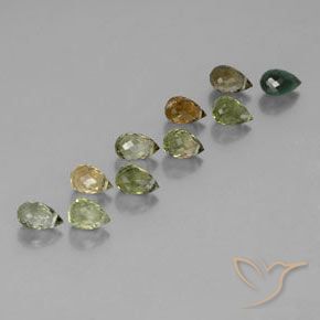 6.36 ct natürliche Mehrfarbig Turmalin-Edelsteine, Briolette, VS-SI
