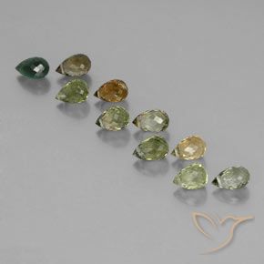 6.36 ct natürliche Mehrfarbig Turmalin-Edelsteine, Briolette, VS-SI