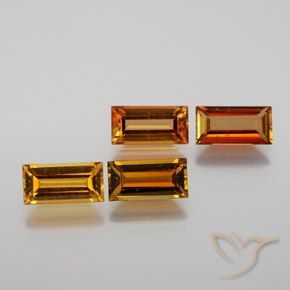 3.16 ct natürliche tieforange Turmalin-Edelsteine, Baguette, VS