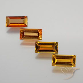 3.16 ct natürliche tieforange Turmalin-Edelsteine, Baguette, VS