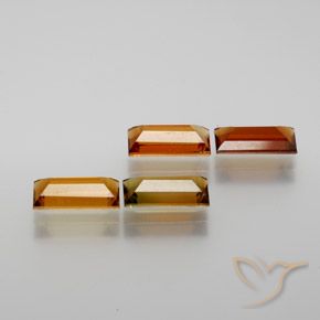 3.16 ct natürliche tieforange Turmalin-Edelsteine, Baguette, VS