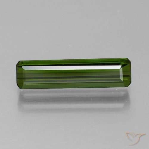1.58ct Natürlicher dunkelgrün Turmalin, Smaragdschliff, VVS