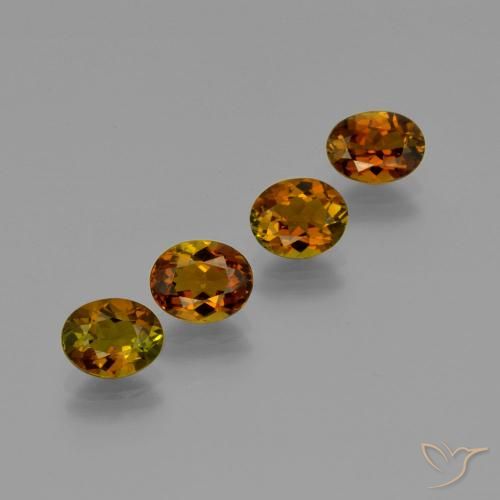 3.68 ct natürliche Tiefbraun bis rötlich-golden Turmalin-Edelsteine, Oval, VVS-VS