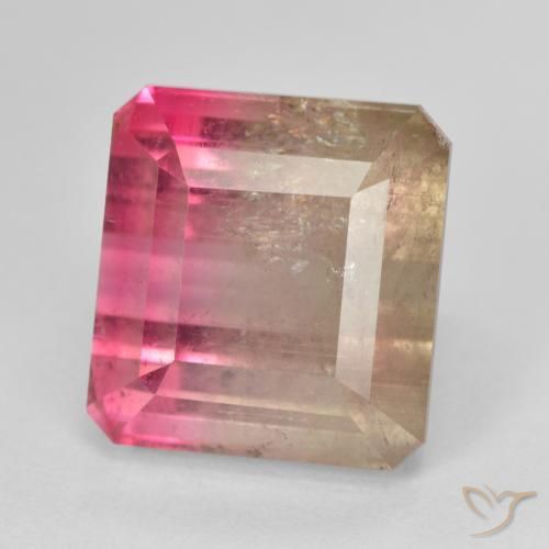 13.13ct Natürlicher Zweifarbig Turmalin, Smaragdschliff, SI