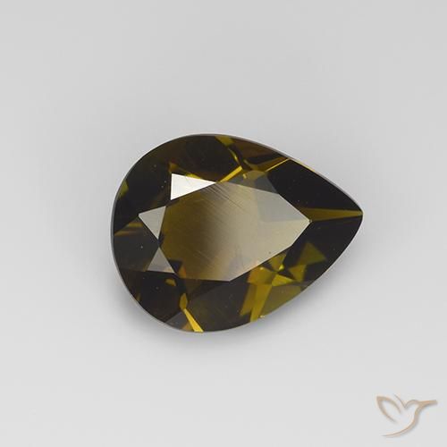1.59ct Natürlicher gold-braun Turmalin, Birnenform, VVS-VS