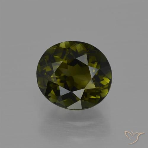 1.30ct Natürlicher bräunlich-grün Turmalin, Oval, VVS-VS