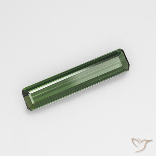 1.31ct Natürlicher Mittel-Dunkelgrün Turmalin, Smaragdschliff, VVS-VS