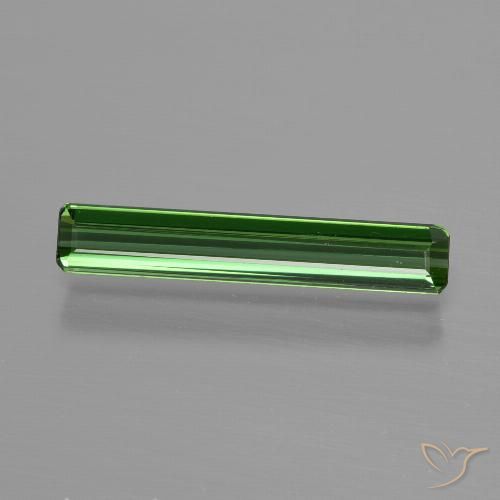 0.90ct Natürlicher dunkelgrün Turmalin, Smaragdschliff, VS