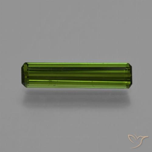 0.88ct Natürlicher Mittel-Dunkelgrün Turmalin, Smaragdschliff, VVS-VS