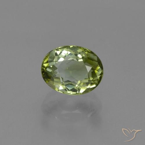 1.00ct Natürlicher gelblich-grün Turmalin, Oval, VVS-VS