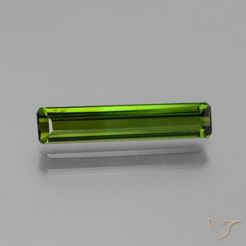 1.58ct Natürlicher dunkelgrün Turmalin, Smaragdschliff, VS
