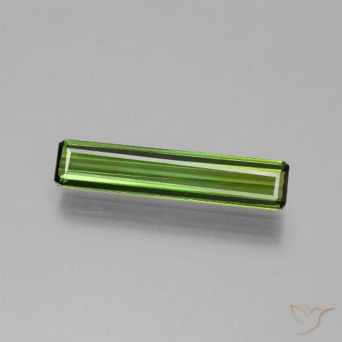 1.08ct Natürlicher Mittelgrün Turmalin, Smaragdschliff, VVS