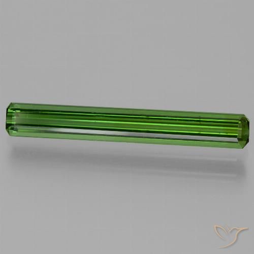 1.67ct Natürlicher Mittel-Dunkelgrün Turmalin, Smaragdschliff, VVS-VS