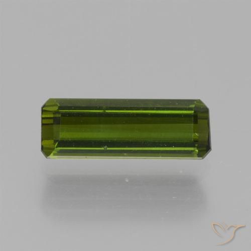 0.88ct Natürlicher Mittel-Dunkelgrün Turmalin, Smaragdschliff, VS