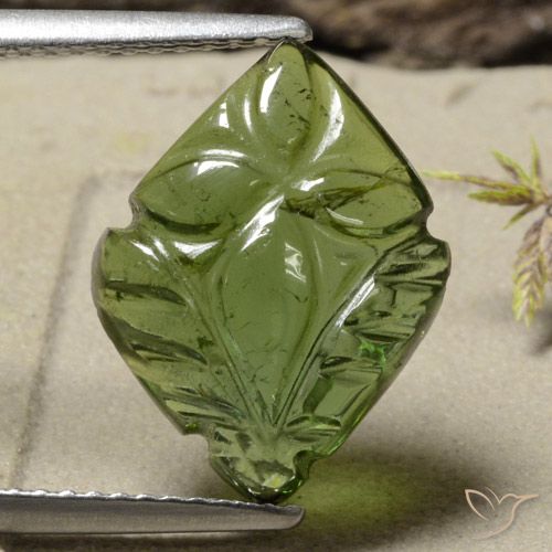 4.85ct Natürlicher Mittel-Dunkelgrün Turmalin, Blumen-Schliff, Lichtdurchlässig