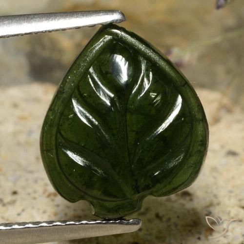 3.63ct Natürlicher dunkelgrün Turmalin, Fantasie, Lichtdurchlässig