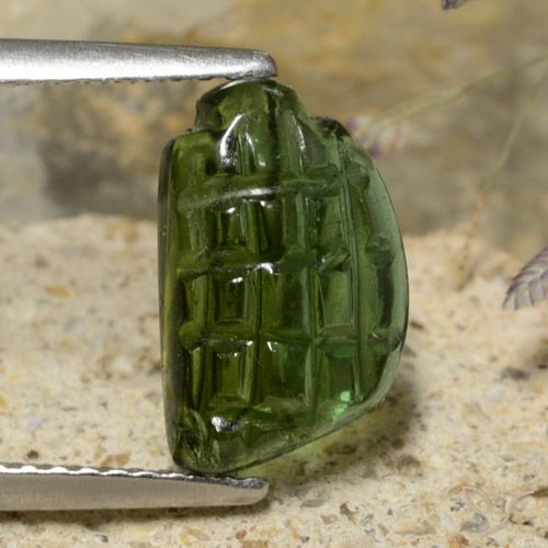 2.43ct Natürlicher Waldgrün Turmalin, Fantasie, Lichtdurchlässig