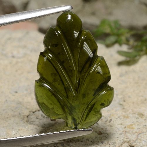 4.45ct Natürlicher Erde Grün Turmalin, Blumen-Schliff, Lichtdurchlässig