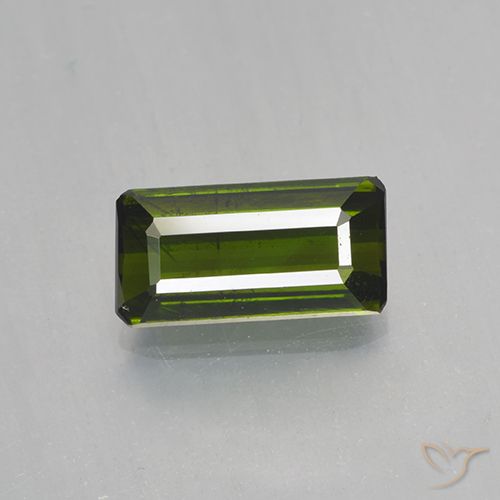 1.51ct Natürlicher dunkelgrün Turmalin, Smaragdschliff, VVS-VS