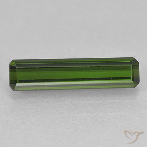 1.62ct Natürlicher dunkelgrün Turmalin, Oktagonschliff, VVS, Photo A