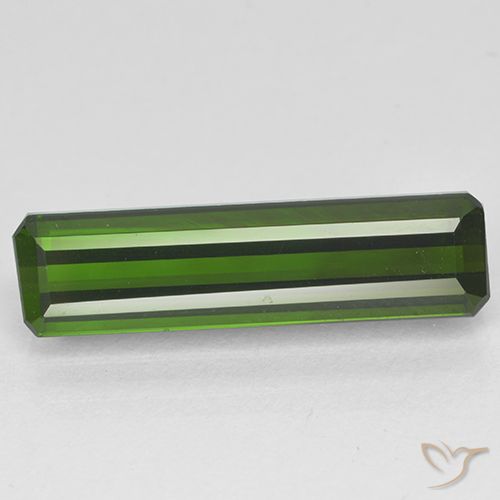 3.42ct Natürlicher dunkelgrün Turmalin, Smaragdschliff, VVS