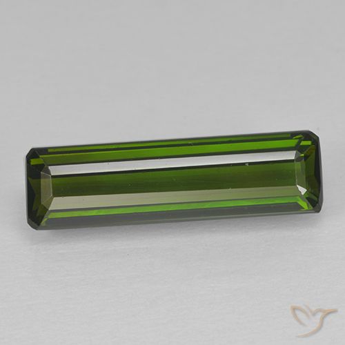 2.63ct Natürlicher Dunkles Erdgrün Turmalin, Smaragdschliff, VVS-VS