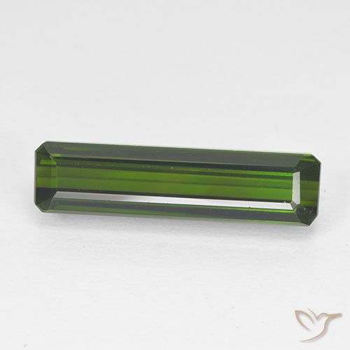 3.44ct Natürlicher dunkelgrün Turmalin, Smaragdschliff, VVS-VS