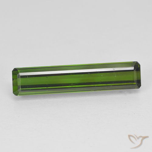 2.47ct Natürlicher dunkelgrün Turmalin, Oktagonschliff, VVS-VS, Photo A