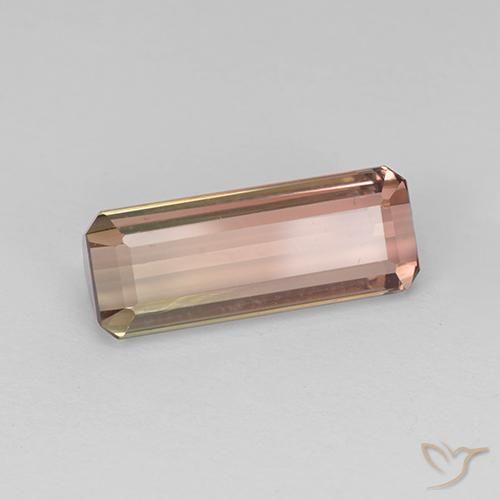 4.33ct Natürlicher Zweifarbig Turmalin, Smaragdschliff, VVS-VS