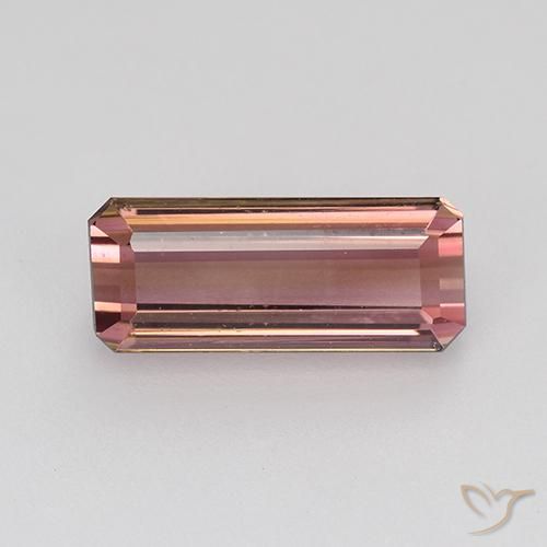 2.00ct Natürlicher orange-rosa Turmalin, Smaragdschliff, VVS