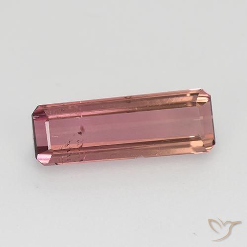 1.62ct Natürlicher orange-rosa Turmalin, Smaragdschliff, VS-SI